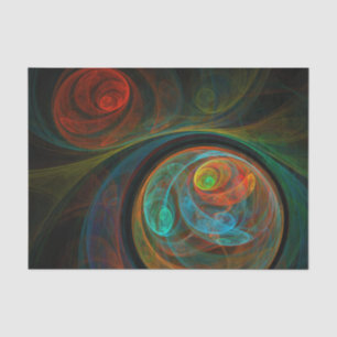 Papel De Seda Renascimento de Abstrato de Arte Azul