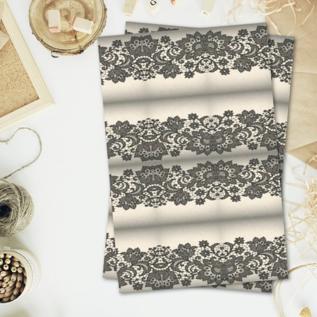 Papel De Seda renda preta (black lace tissue paper)