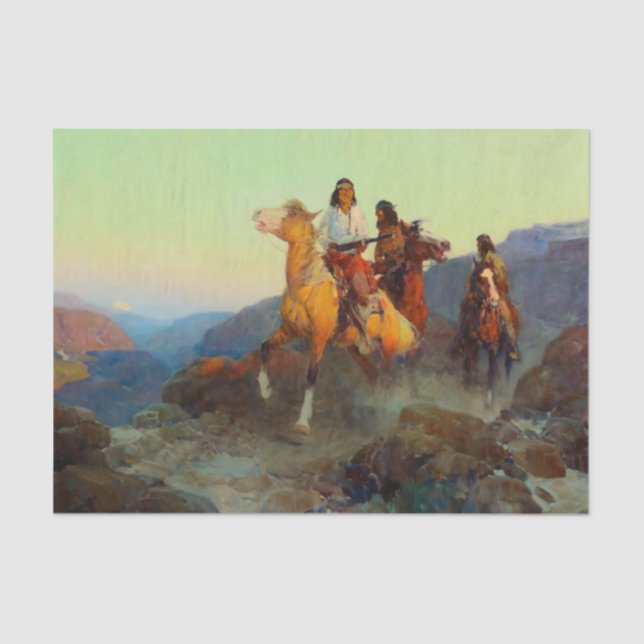 Papel De Seda Renegade Apache por Frank Tenney Johnson (Frente )