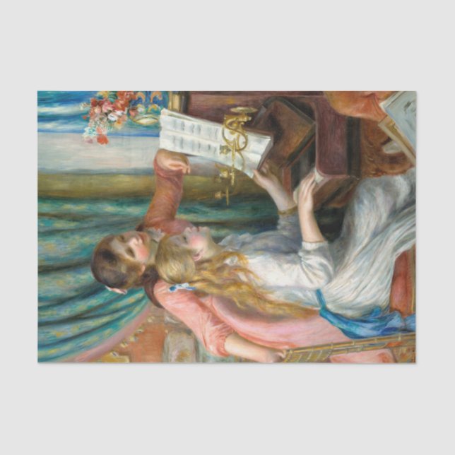 Papel De Seda Renoir Girls no Piano Impressionismo Pintura (Frente )