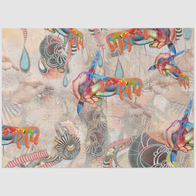 Papel De Seda Repetir a Mente Doodling (Frente )