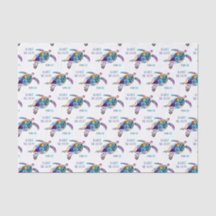Papel De Seda Respeite a citação de Tie Dye Beach de Tartaruga