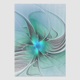 Papel De Seda Resumo Com Azul, Arte Fractal Moderna
