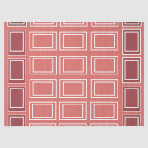 Papel De Seda Retângulo Branco Vermelho Quadrado Geométrico