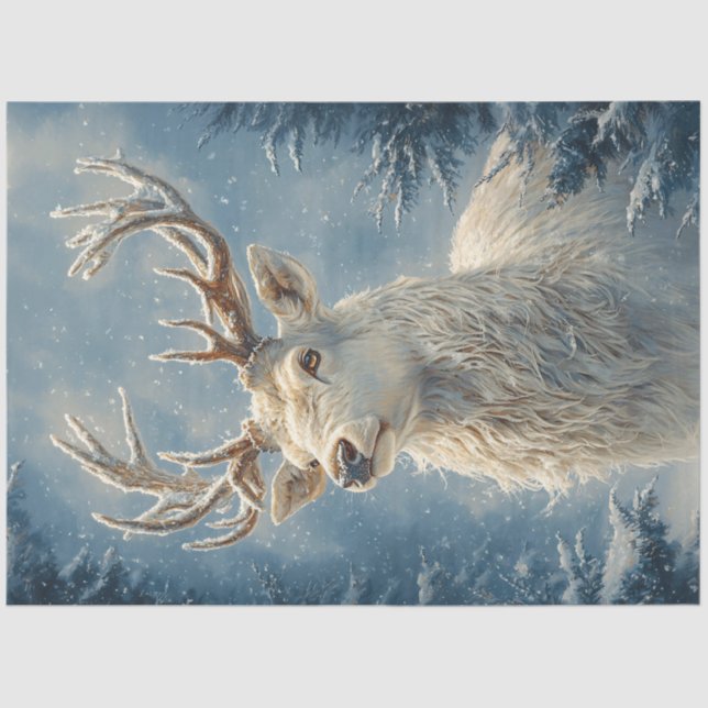 Papel De Seda Retrato Branco Retrato Místico Arte de Inverno (Frente )