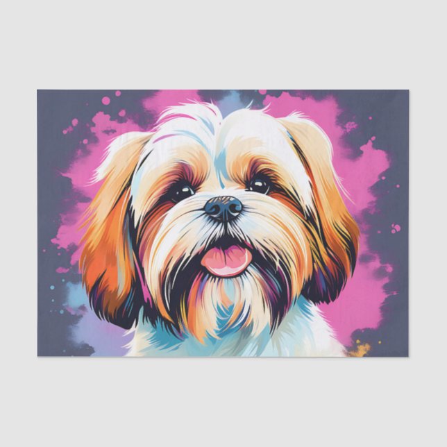 Papel De Seda Retrato Cachorro Shih Tzu (Frente )