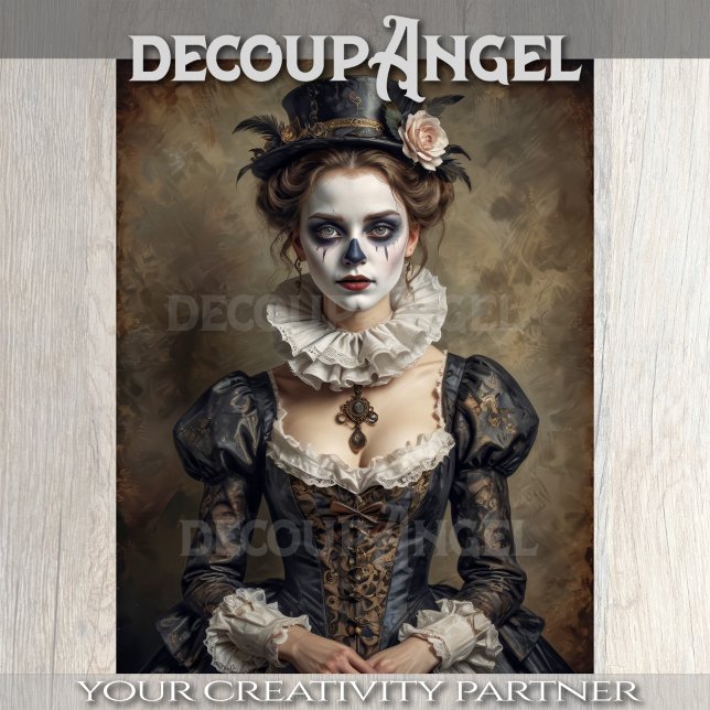 Papel De Seda Retrato da Atriz do Teatro Histórico #1Decoupage (Criador carregado)