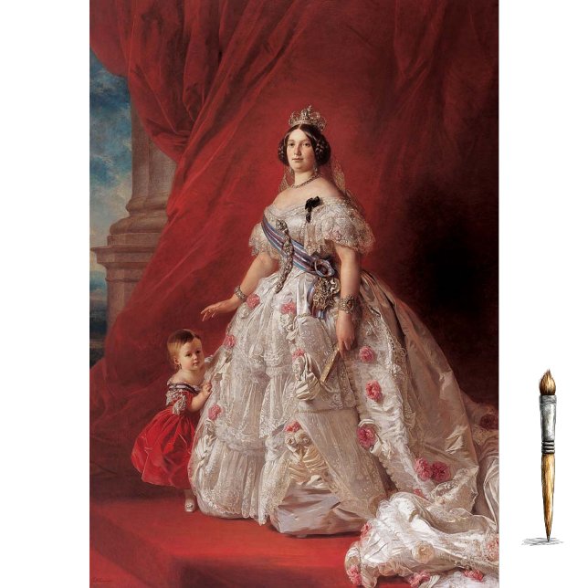 Papel De Seda Retrato da Espanha Rainha Isabella II, Winterhalte (Criador carregado)
