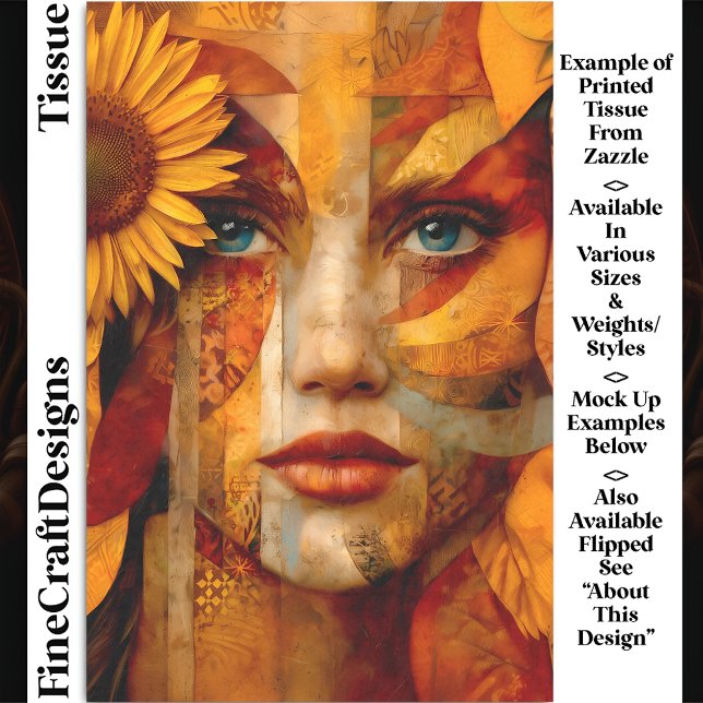 Papel De Seda Retrato da Mulher com Descolagem DS8L de Girassol (Criador carregado)