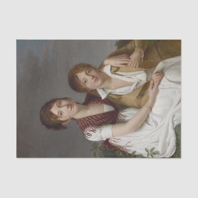 Papel De Seda Retrato de Amelie-Justine e Charles Pontois (Frente )