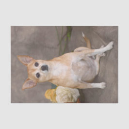 Papel De Seda Retrato de animal de estimação em arte floral de c