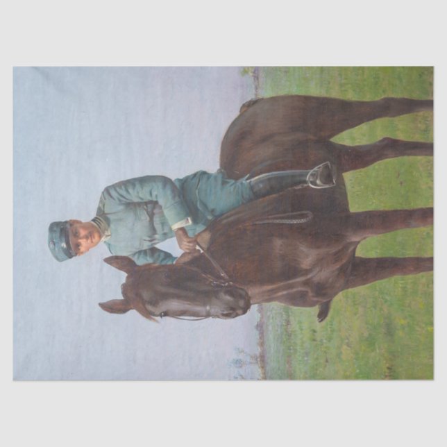 Papel De Seda Retrato de Attilio Triboletti (Soldado de Cavalari (Frente )