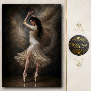 Papel De Seda Retrato de Bailarina de Ballet Rosa Espanhola