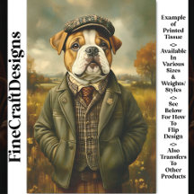 Retrato de Bulldog, Paisagem Rural CH2 Decoupagem