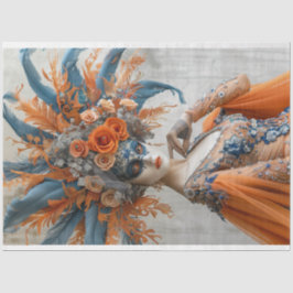 Papel De Seda Retrato de Dissociação da Rainha Mardi Gras