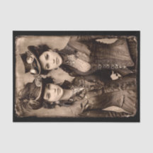 Retrato de Duas Mulheres Steampunk DX5L Decoupage