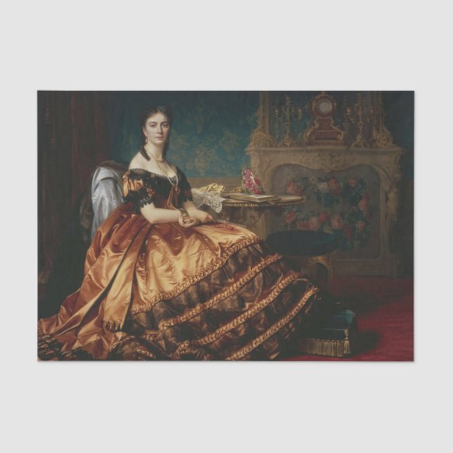 Papel De Seda Retrato de Emilia Wlodkowska por Jozef Simmler (Frente )