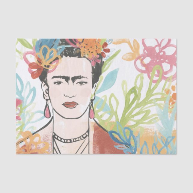 Papel De Seda Retrato de Frida Kahlo (Frente )