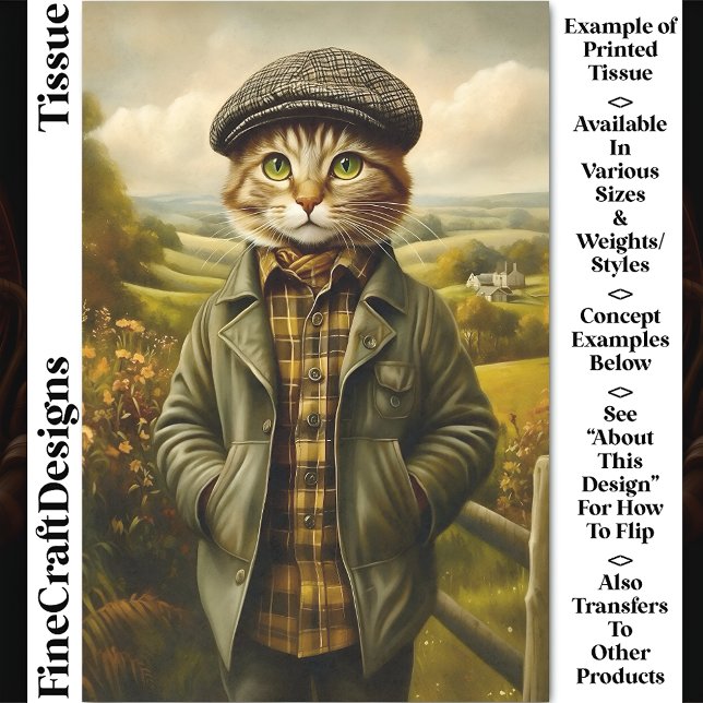 Papel De Seda Retrato de Gato Farmante na Decoupage CM1 do Paisa (Criador carregado)