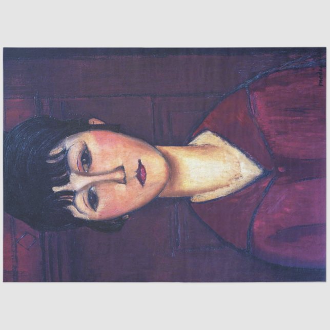 Papel De Seda Retrato de Jovem Mulher, Modigliani (Frente )
