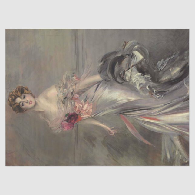 Papel De Seda Retrato de Martha Regnier por Giovanni Boldini (Frente )