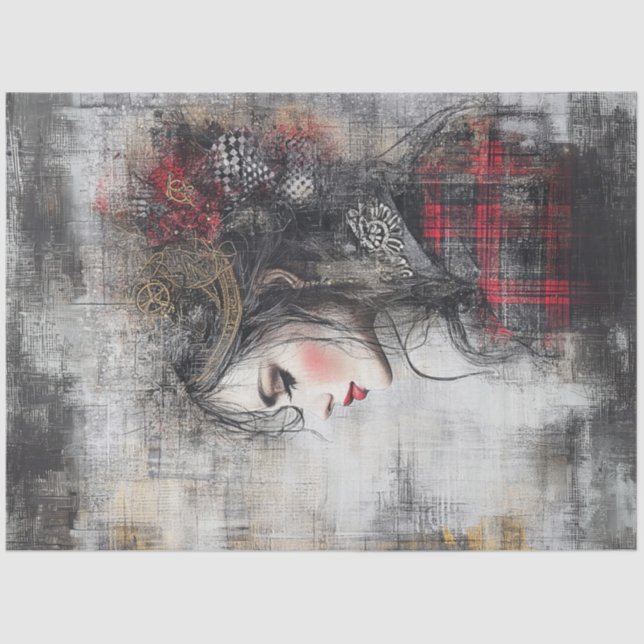 Papel De Seda Retrato de Namorados Whimsical da Senhora (Frente )