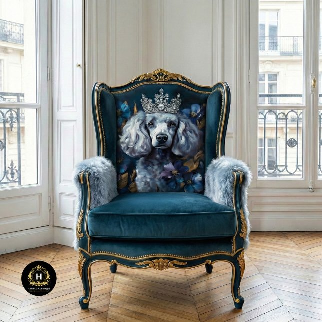 Papel De Seda Retrato de Poodle Cinza Francês Decoupage (Criador carregado)