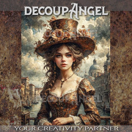 Papel De Seda Retrato de uma Mulher em Veneza - Decoupage -