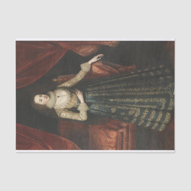 Papel De Seda Retrato de uma Senhora por Robert Peake (Frente )