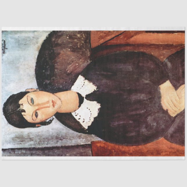 Papel De Seda Retrato do Colar Branco, Modigliani (Frente )