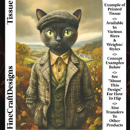 Papel De Seda Retrato do Gato Fazendeiro no Campo Decoupage CM2