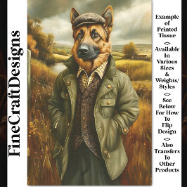 Papel De Seda Retrato do german shepherd, Paisagem CG9 - Decoupa