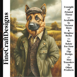 Papel De Seda Retrato do german shepherd, Paisagem CH1 - Decoupa