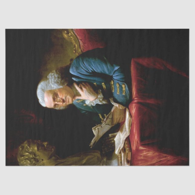 Papel De Seda Retrato do polegar, Benjamin Franklin fundador do  (Frente )