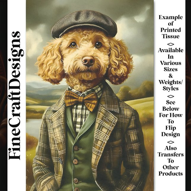 Papel De Seda Retrato do Poodle Farmer na Paisagem CG6 (Criador carregado)