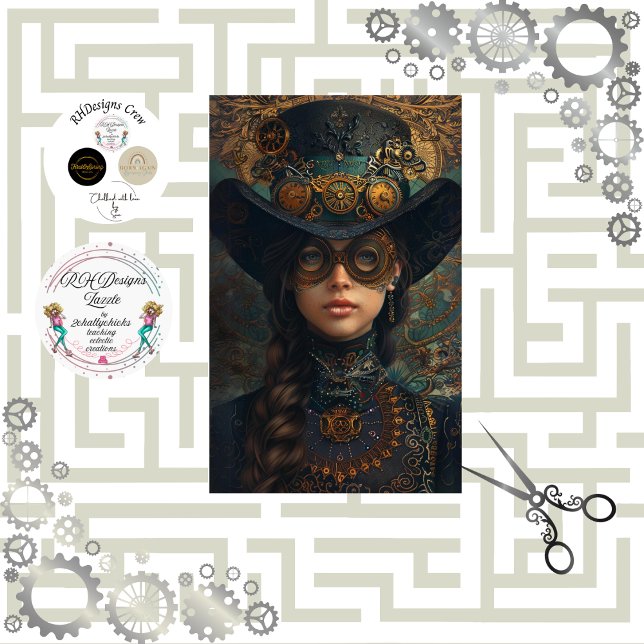 Papel De Seda Retrato E Desligamento De Andrea Vitoriano Steampu (Criador carregado)