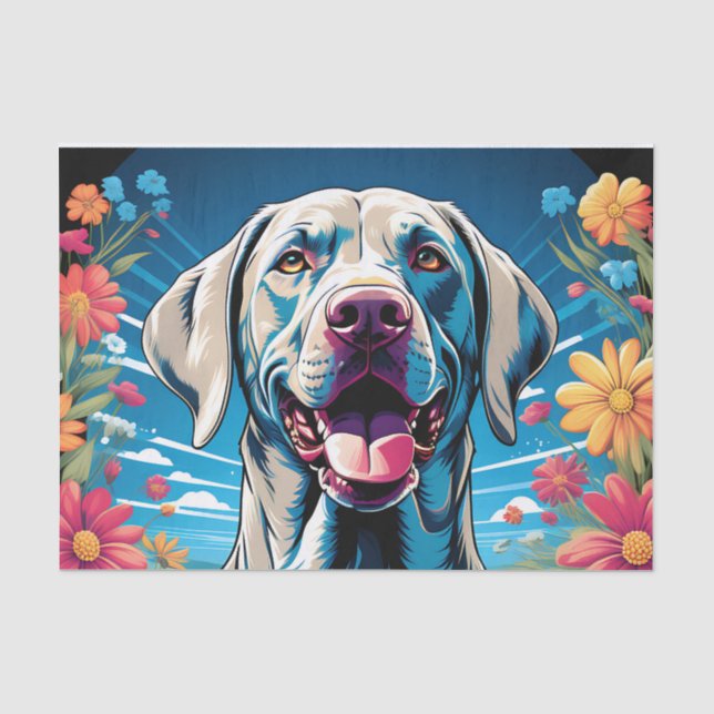 Papel De Seda Retrato Energetic Weimaraner (Frente )
