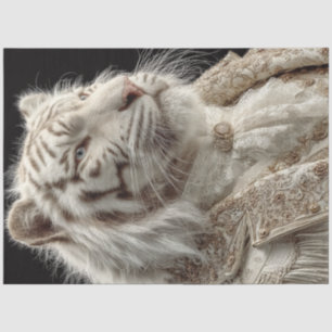 Papel De Seda Retrato Fantasia com Tigre Branco Regal