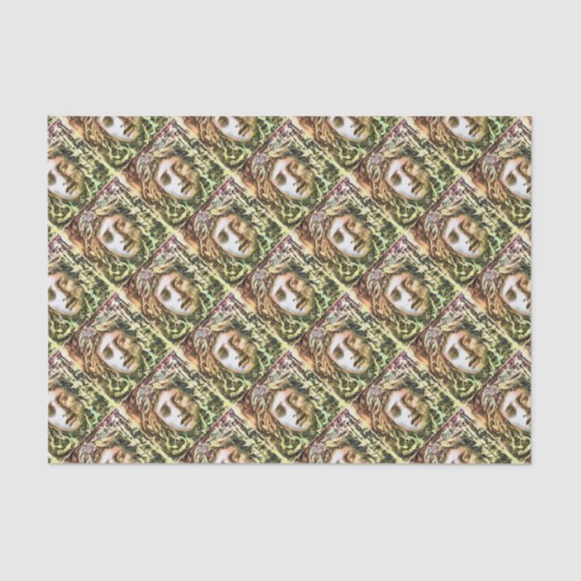 Papel De Seda Retrato Medusa de um Gorgão (Frente )