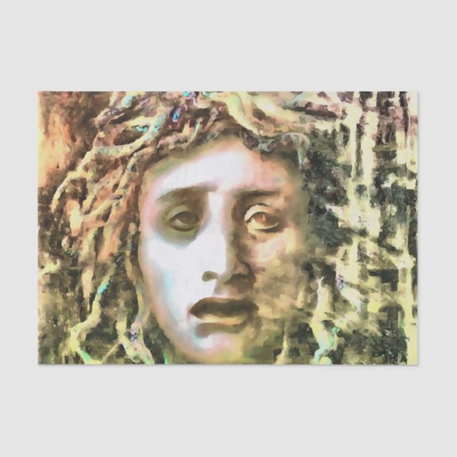 Papel De Seda Retrato Medusa de um Gorgão (Frente )