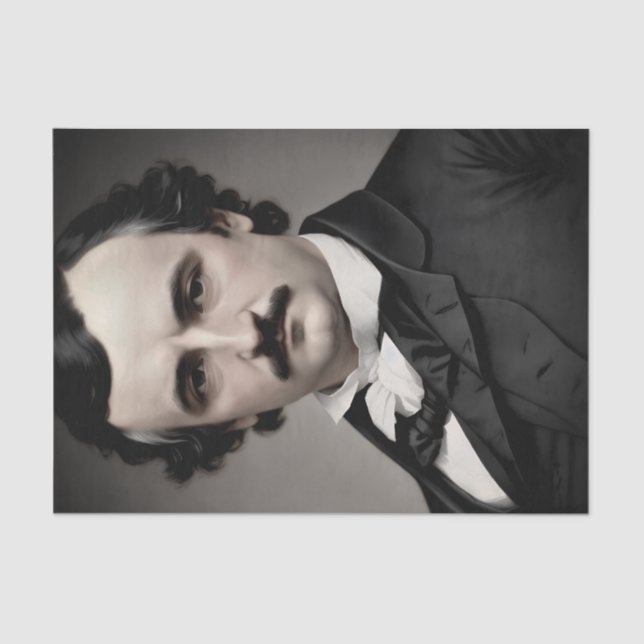 Papel De Seda Retrato Original Edgar Allan Poe (Frente )