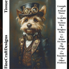 Papel De Seda Retrato Vitoriano Steampunk de Yorkie CJ1 Decoupag