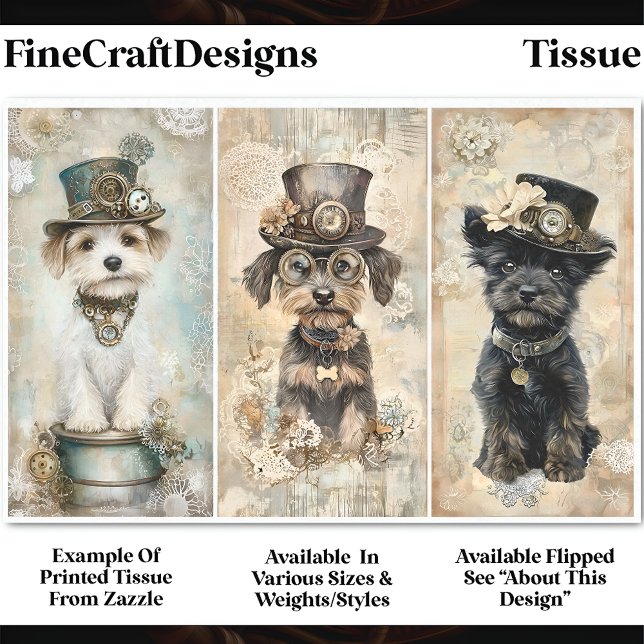 Papel De Seda Retratos Steampunk de Cachorrinhos Fofos DK9L Deco (Criador carregado)