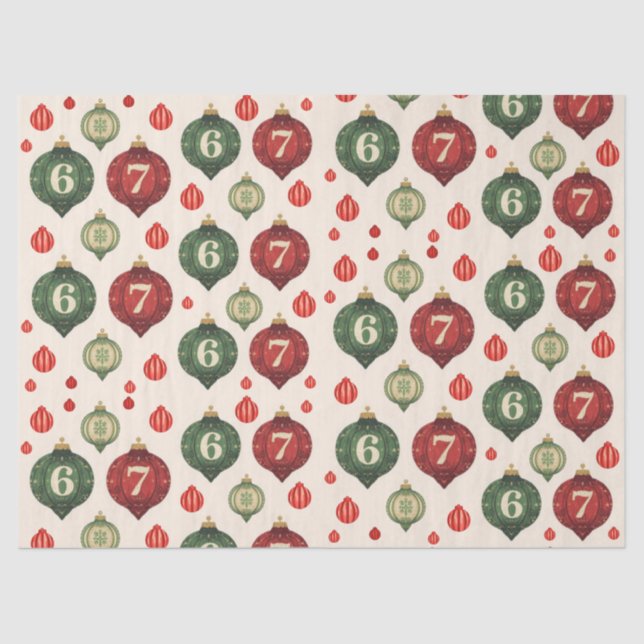 Papel De Seda Retro “67” Christmas Ornament Tissue Paper (Frente )