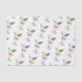 Papel De Seda Retro A Tini One Martini Pink Bow Girl Baby Shower
