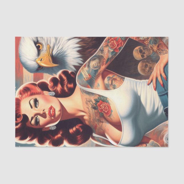 Papel De Seda Retro American Girl (Frente )