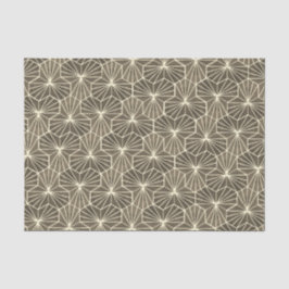 Papel De Seda Retro Art Deco Beige Brown Geometric Pattern