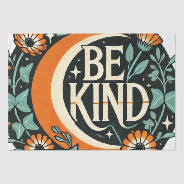 Papel De Seda Retro Be Kind (Frente )