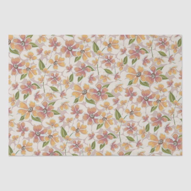 Papel De Seda Retro-Botânicos Tropicais (Frente )