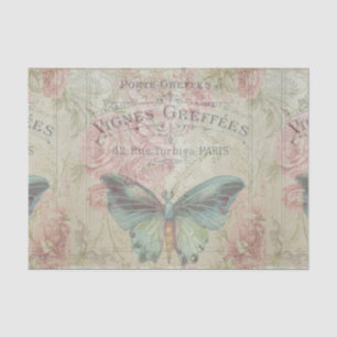 Papel De Seda retro,chique,vintage,country rustic,florais,b